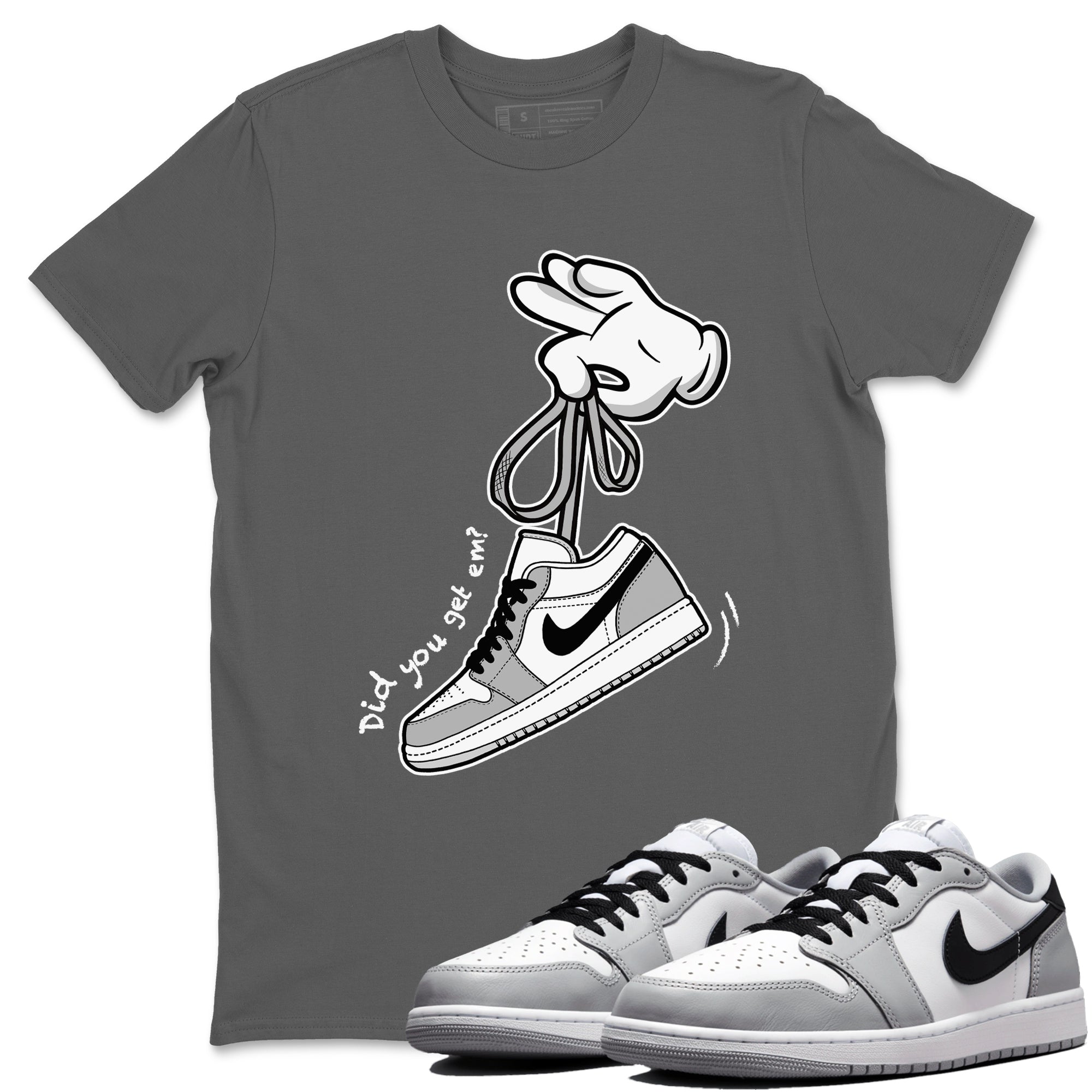 Cartoon Hands snkmatch Tees - Air Jordan 1 Wolf Grey