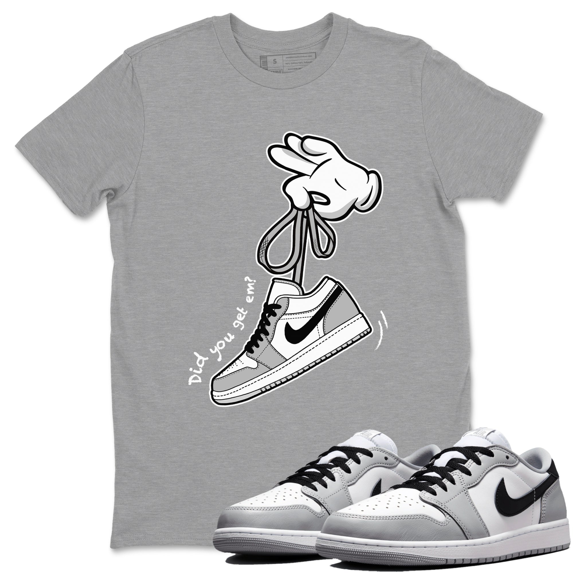 Cartoon Hands snkmatch Tees - Air Jordan 1 Wolf Grey