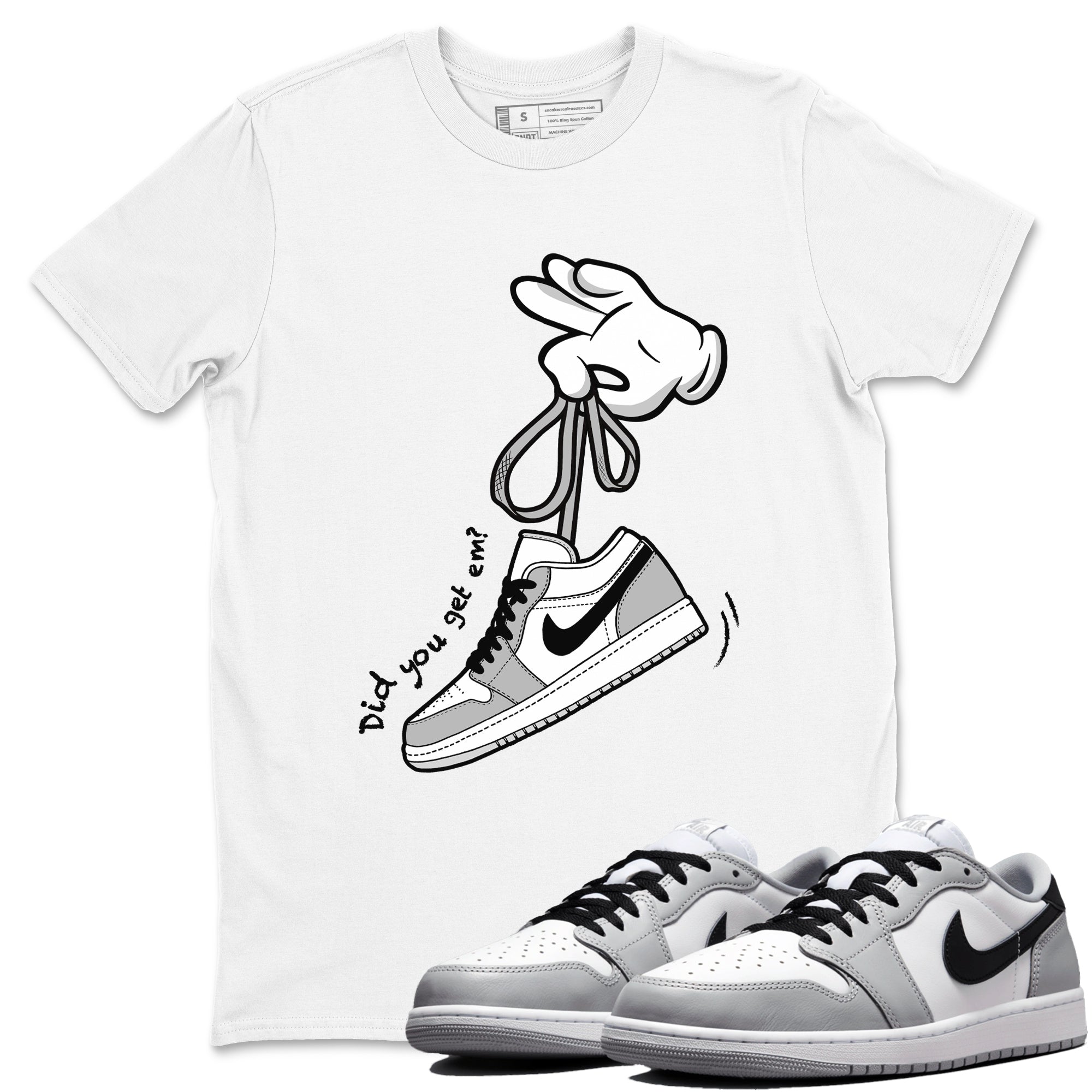 Cartoon Hands snkmatch Tees - Air Jordan 1 Wolf Grey