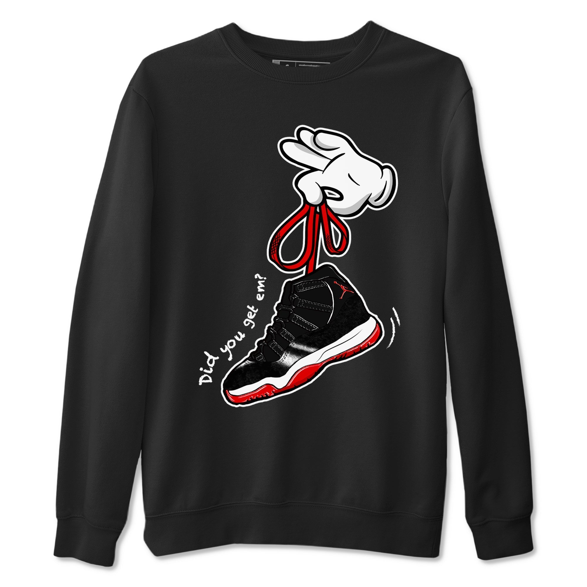 Cartoon Hands snkmatch Tees - Air Jordan 11 Bred Velvet