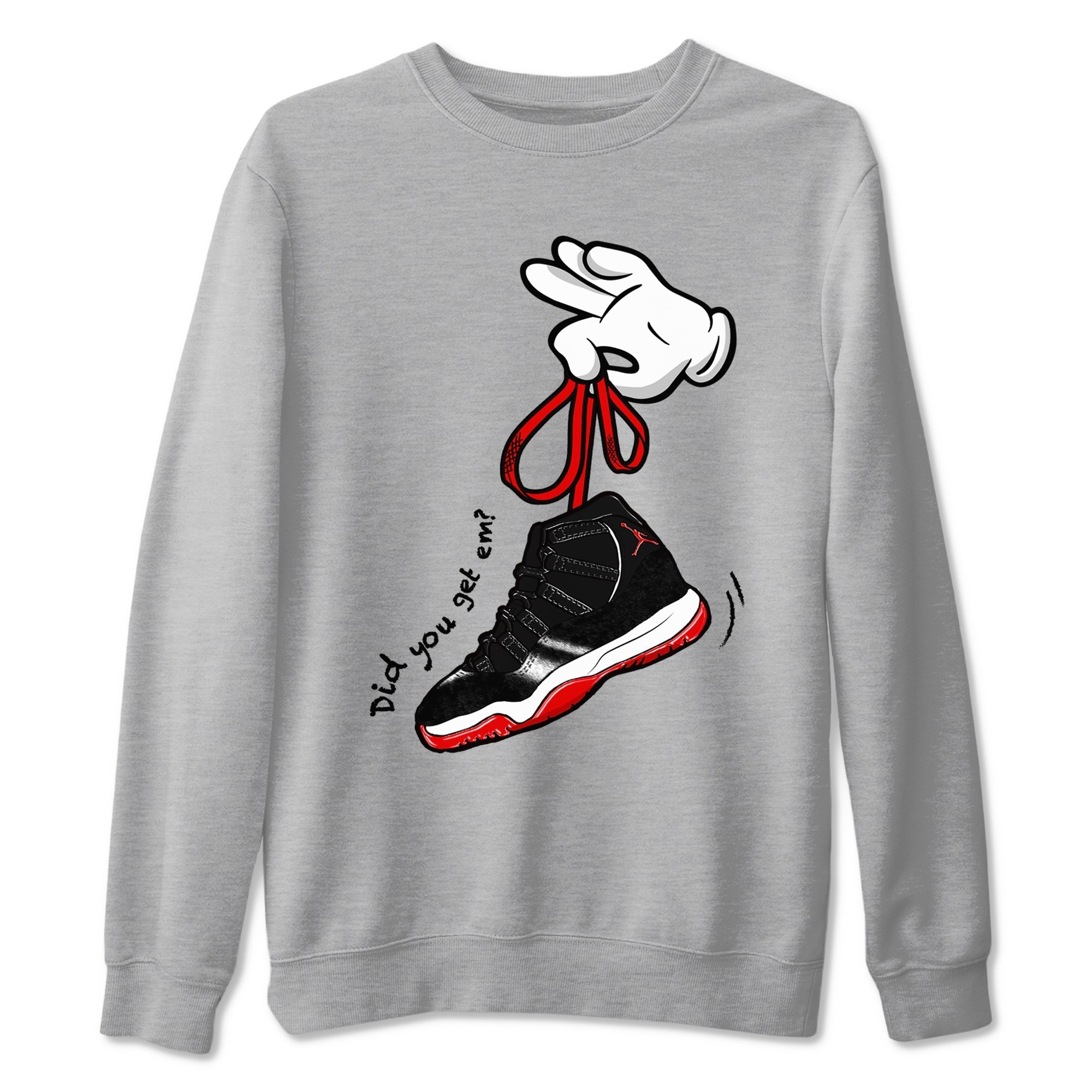 Cartoon Hands snkmatch Tees - Air Jordan 11 Bred Velvet