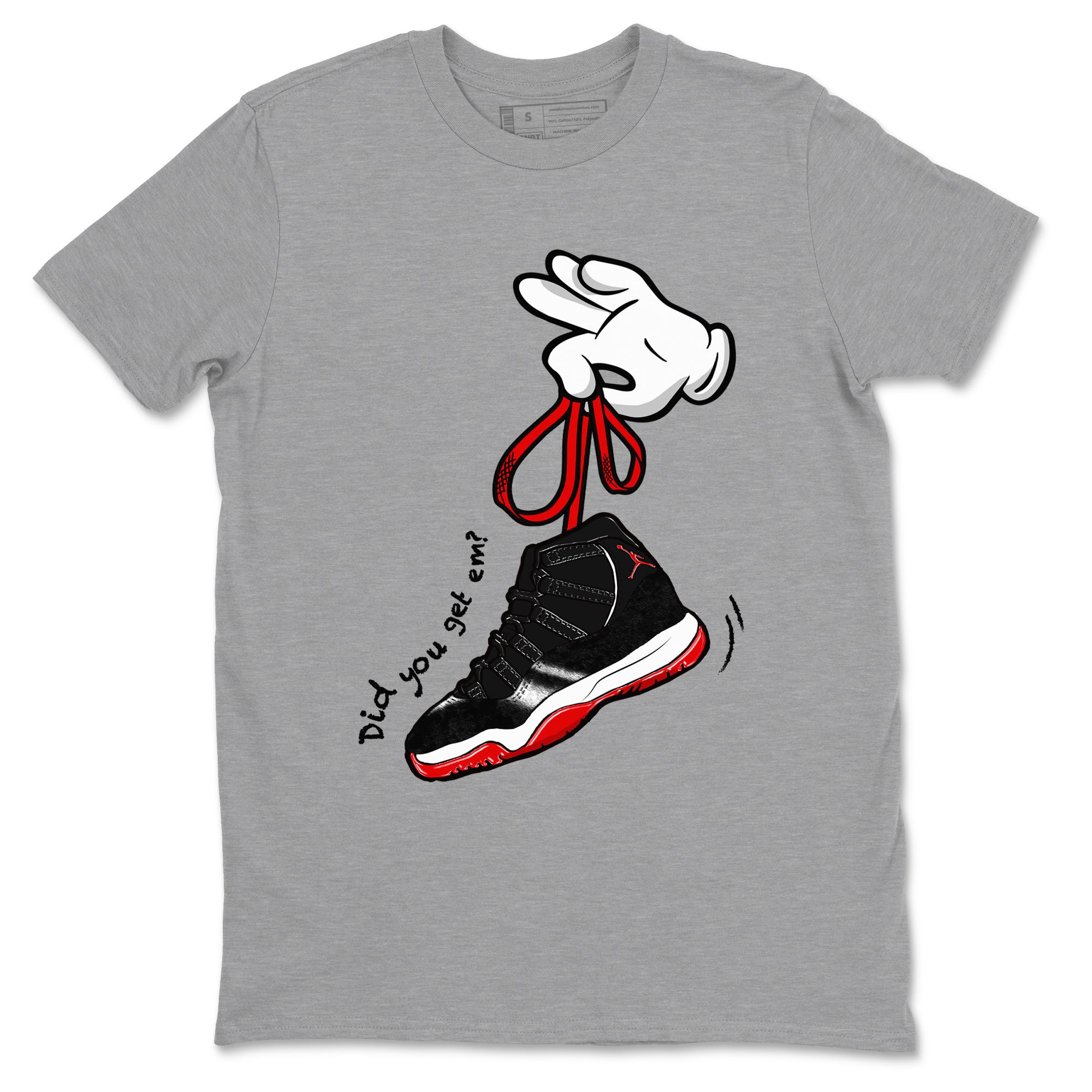 Cartoon Hands snkmatch Tees - Air Jordan 11 Bred Velvet