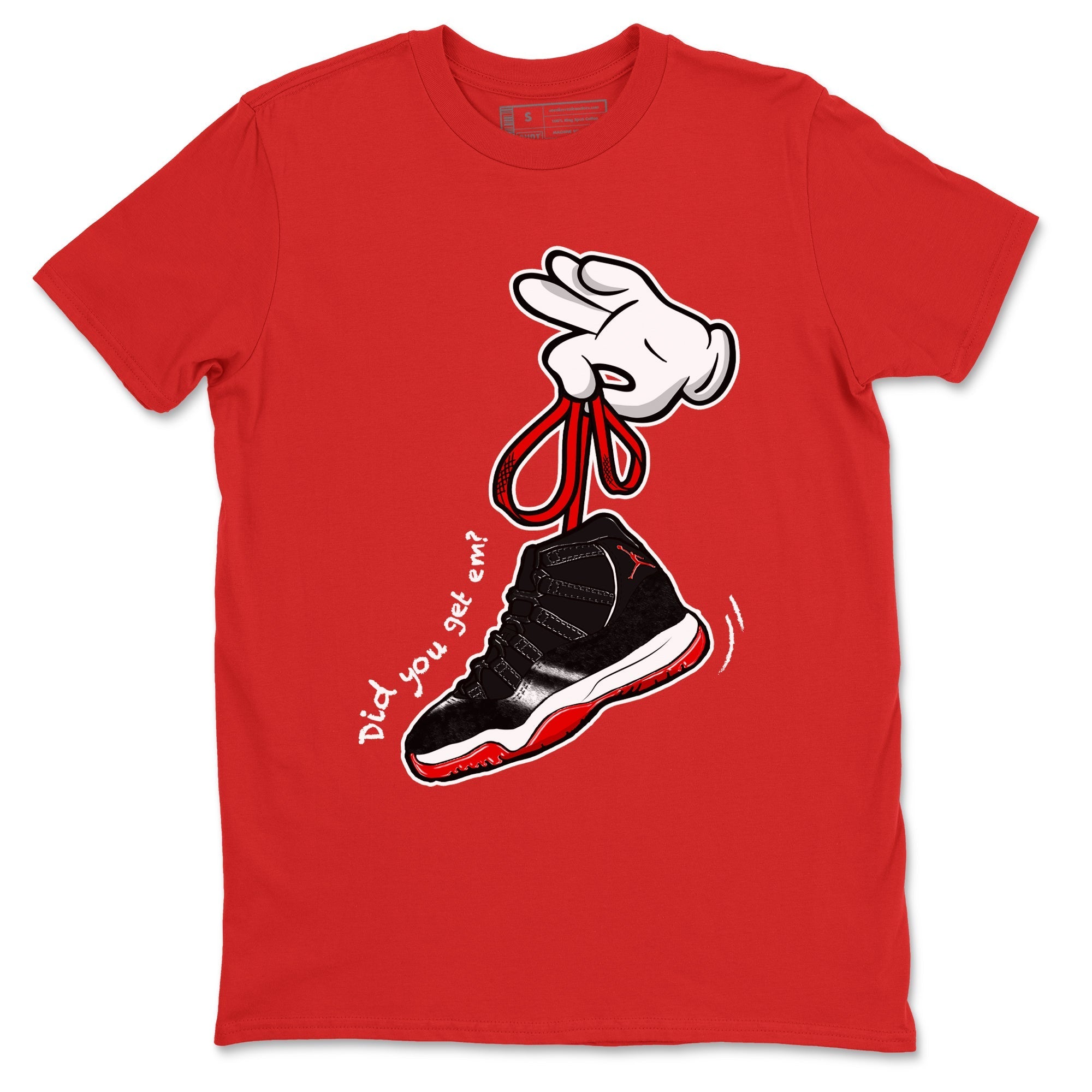 Cartoon Hands snkmatch Tees - Air Jordan 11 Bred Velvet