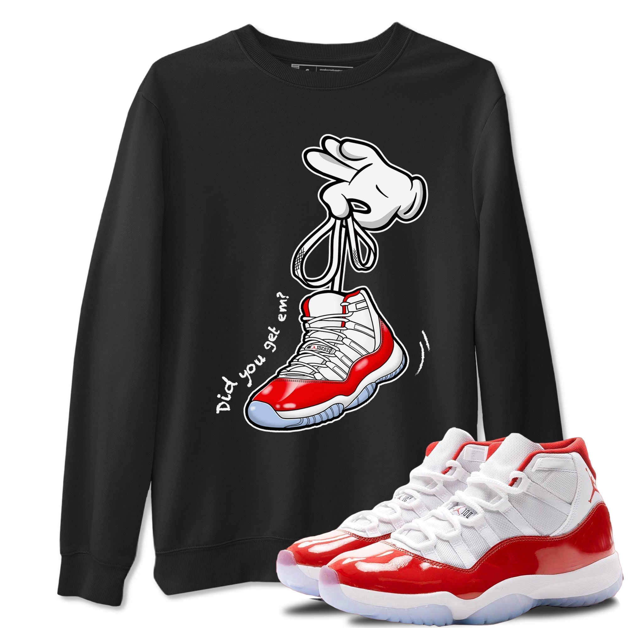 Cartoon Hands snkmatch Tees - Air Jordan 11 Cherry