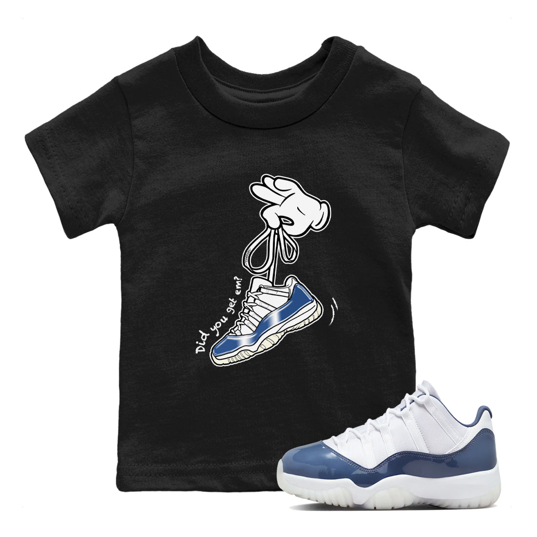 Cartoon Hands snkmatch Tees Kids - Air Jordan 11 Diffused Blue