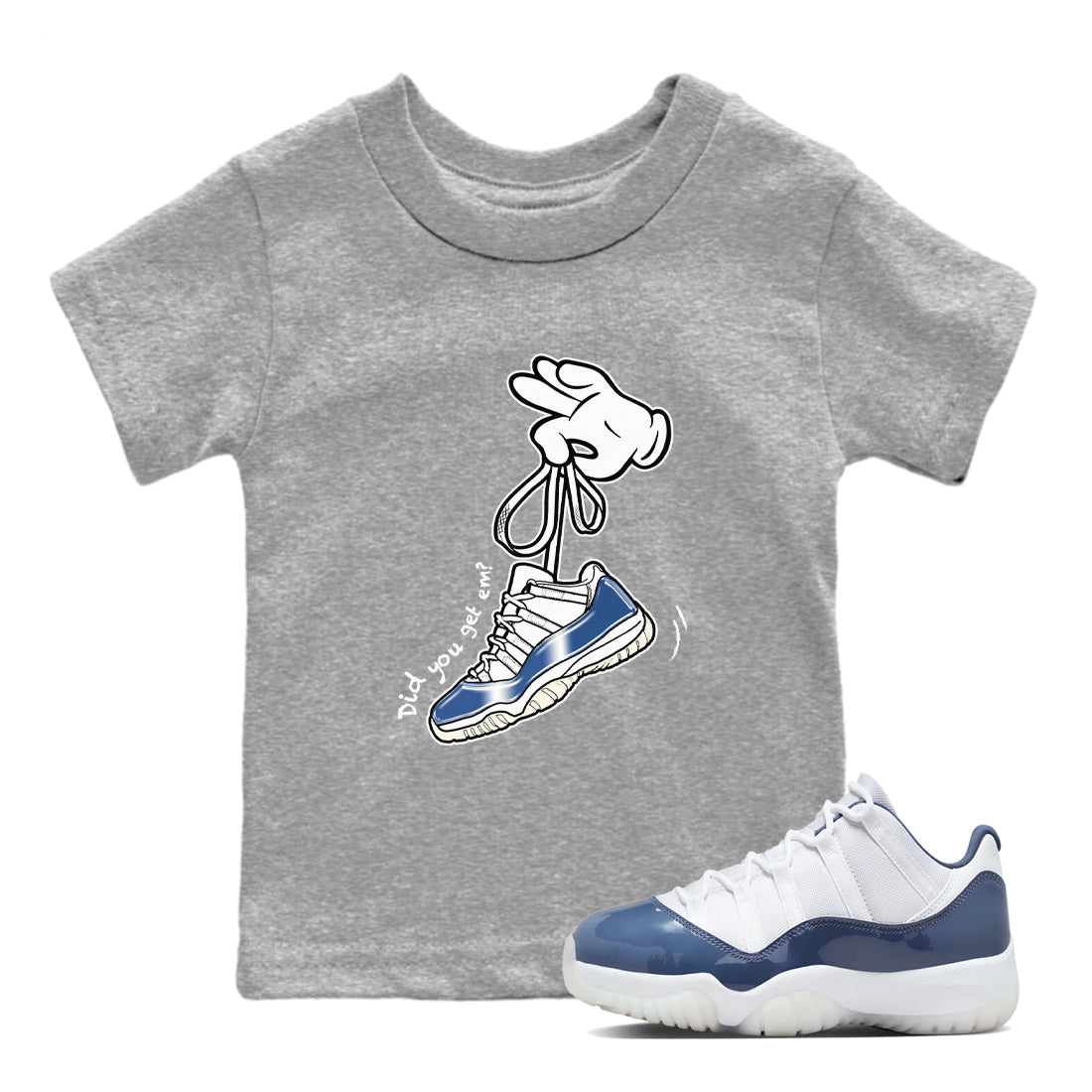 Cartoon Hands snkmatch Tees Kids - Air Jordan 11 Diffused Blue