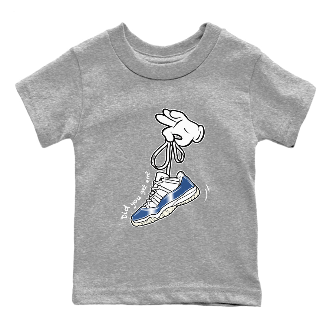 Cartoon Hands snkmatch Tees Kids - Air Jordan 11 Diffused Blue