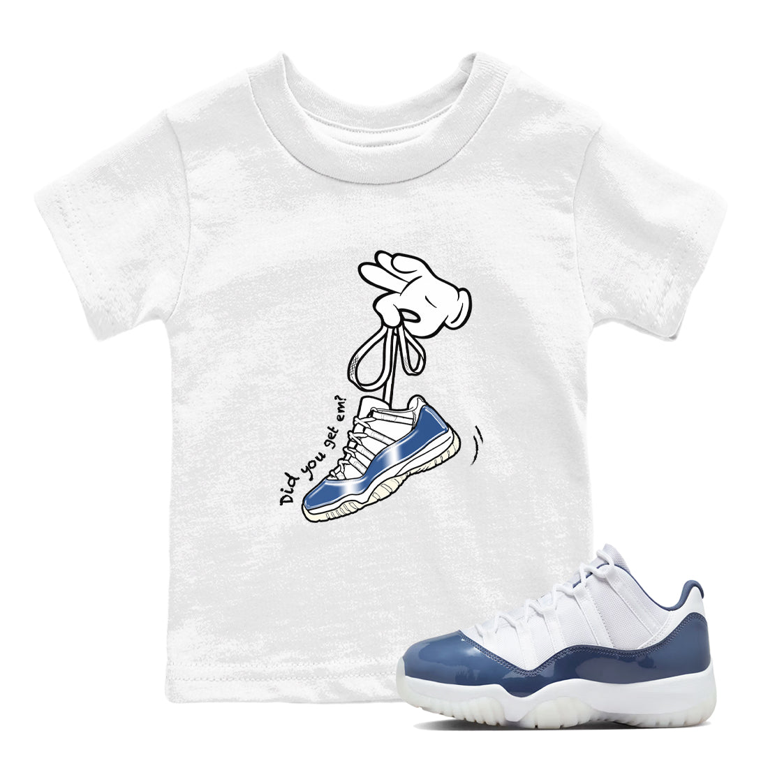Cartoon Hands snkmatch Tees Kids - Air Jordan 11 Diffused Blue