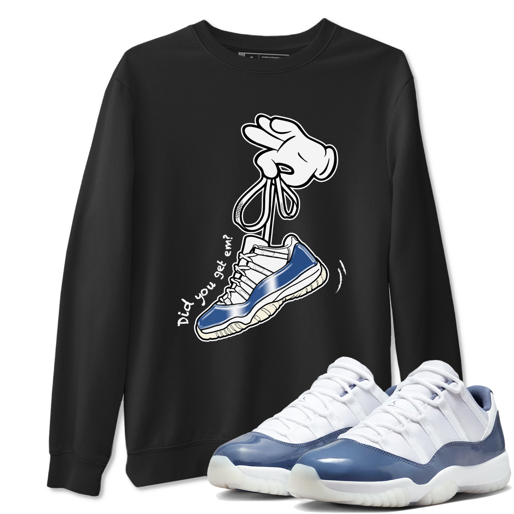 Cartoon Hands snkmatch Tees - Air Jordan 11 Diffused Blue
