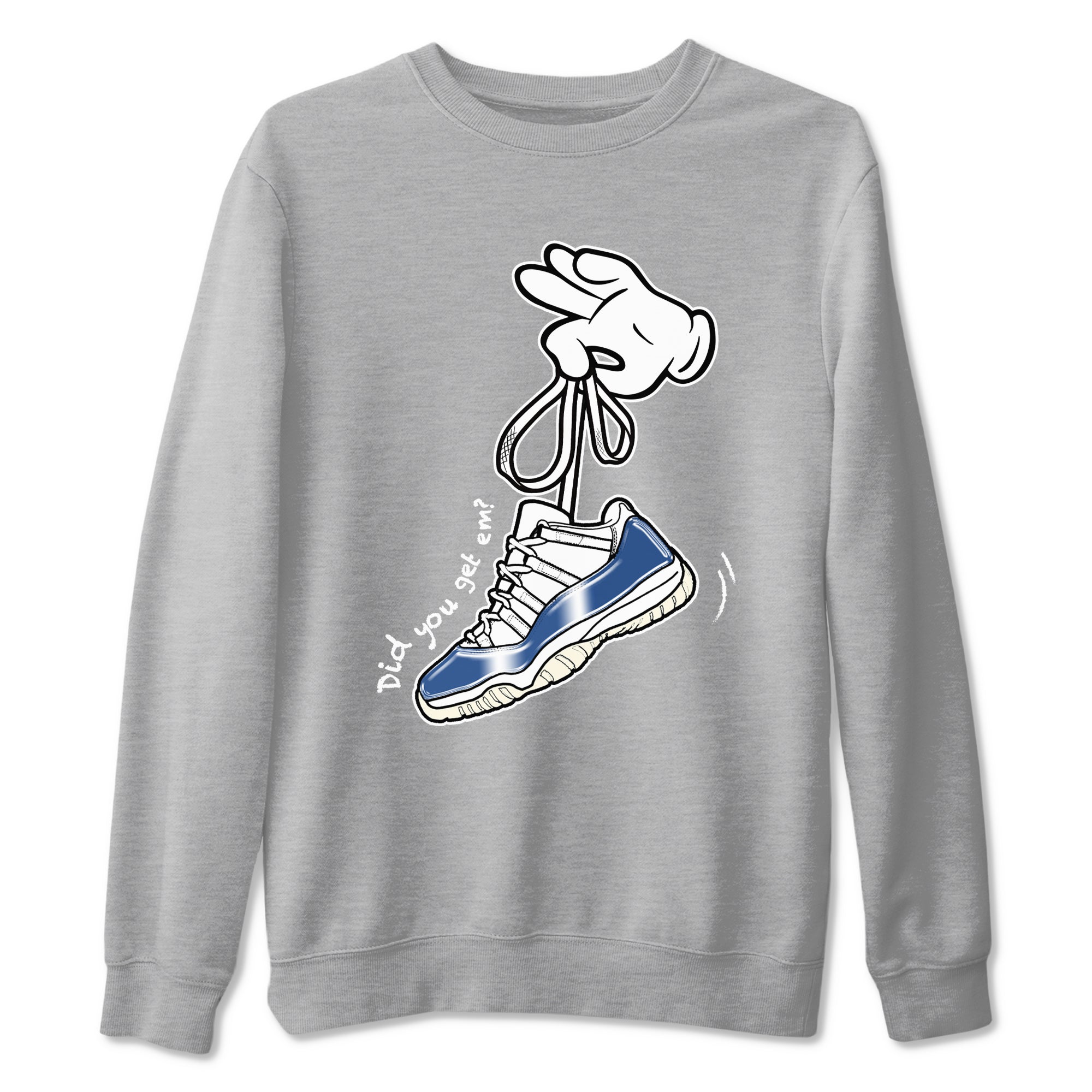 Cartoon Hands snkmatch Tees - Air Jordan 11 Diffused Blue