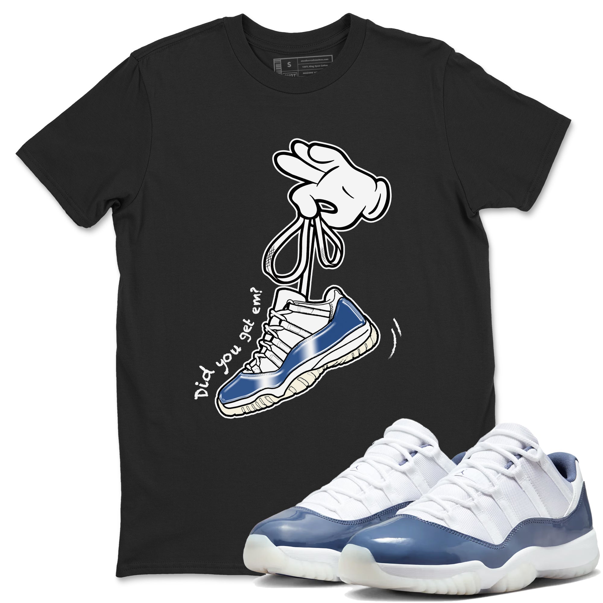 Cartoon Hands snkmatch Tees - Air Jordan 11 Diffused Blue
