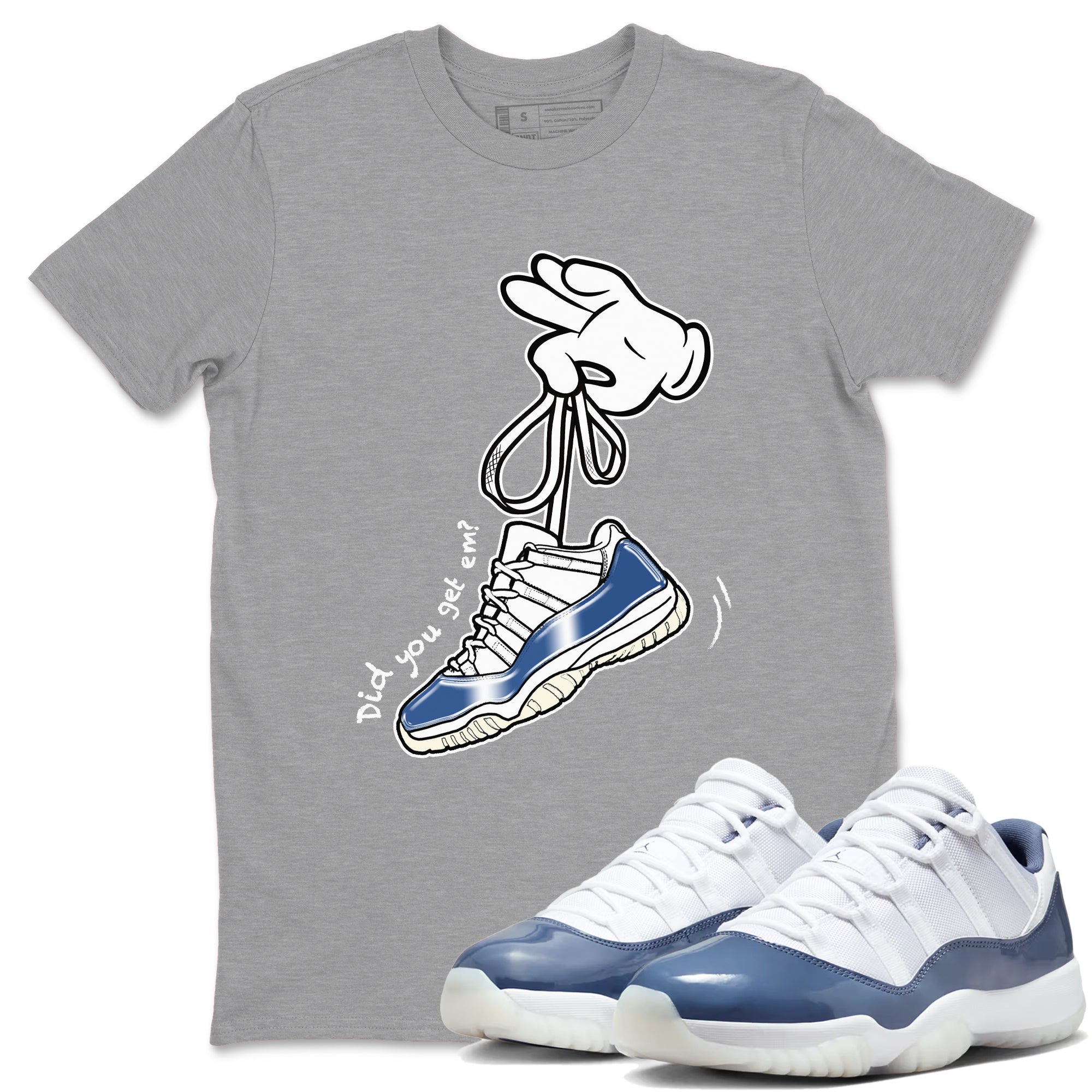 Cartoon Hands snkmatch Tees - Air Jordan 11 Diffused Blue
