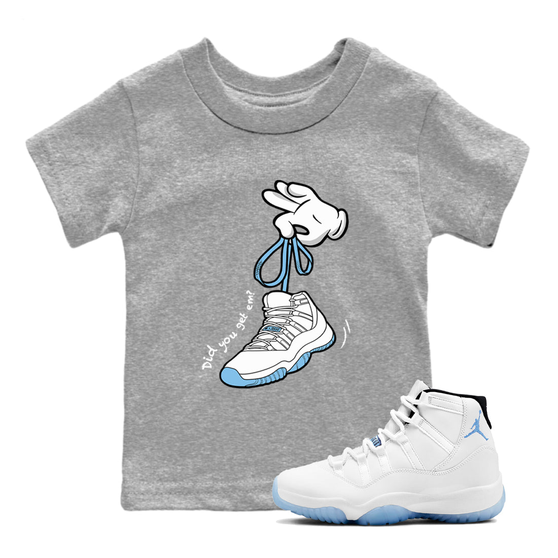 Cartoon Hands snkmatch Tees Kids - Air Jordan 11 Legend Blue