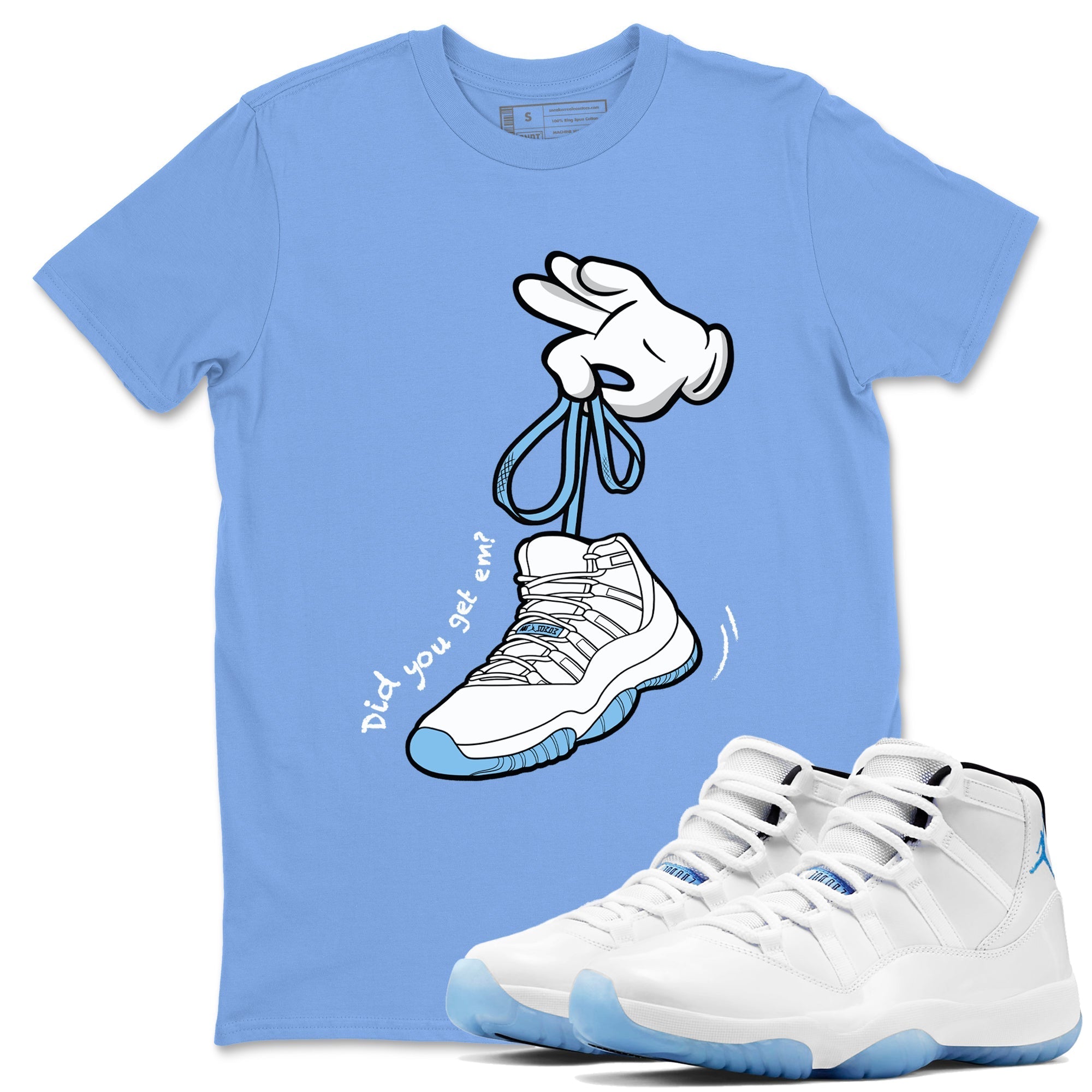 Cartoon Hands snkmatch Tees - Air Jordan 11 Legend Blue