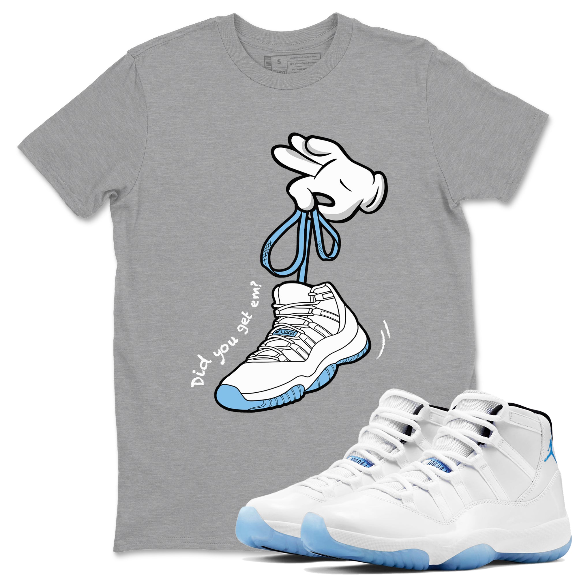 Cartoon Hands snkmatch Tees - Air Jordan 11 Legend Blue