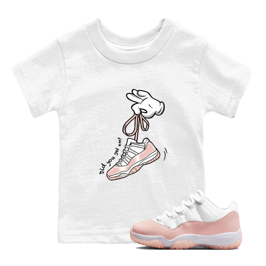 Cartoon Hands snkmatch Tees Kids - Air Jordan 11 Legend Pink