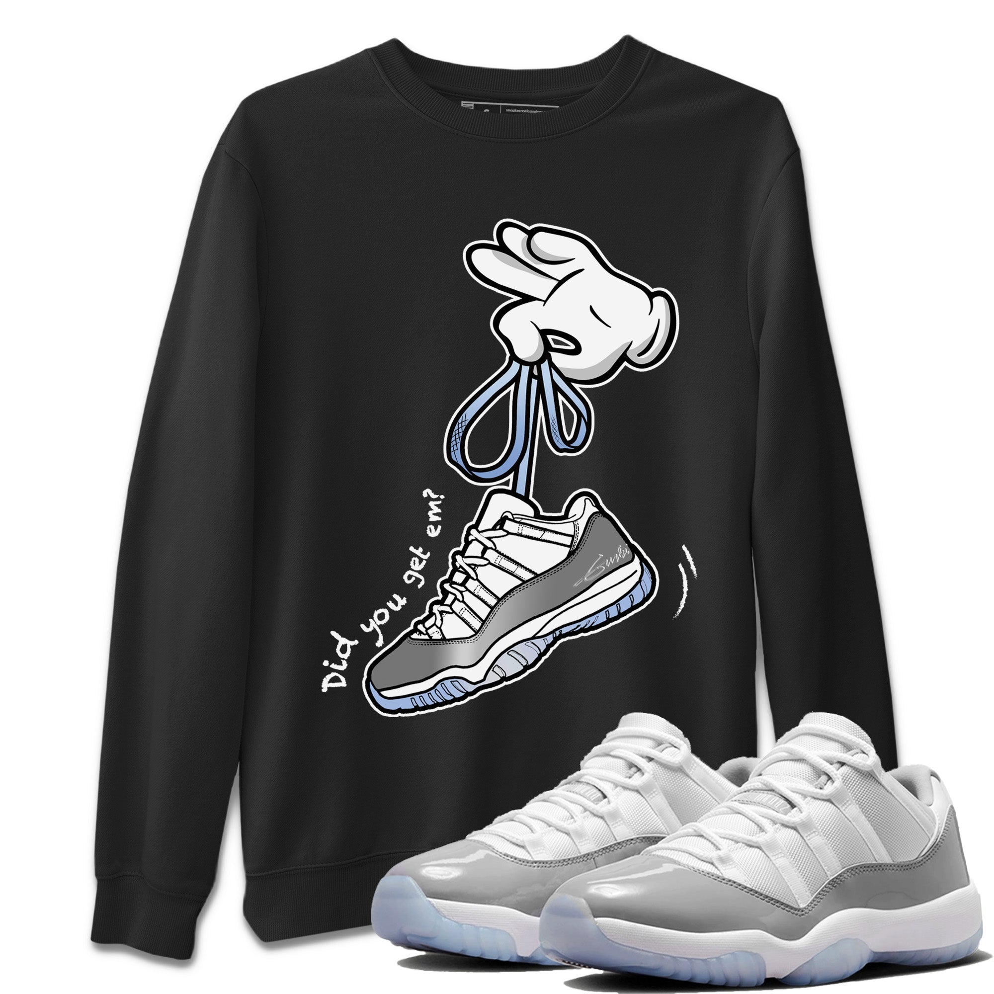 Cartoon Hands Unisex Tops - Air Jordan 11 White Cement