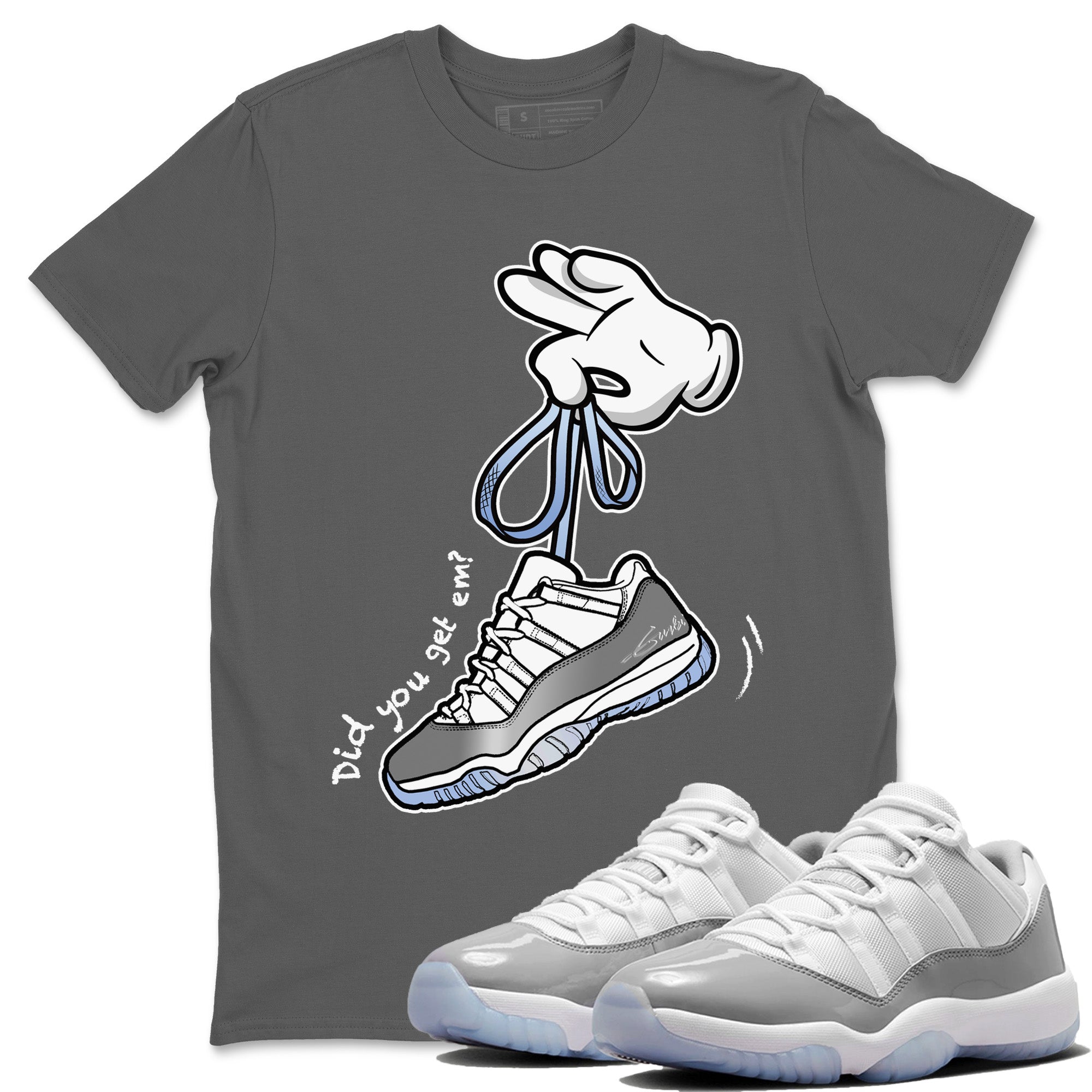 Cartoon Hands Unisex Tops - Air Jordan 11 White Cement