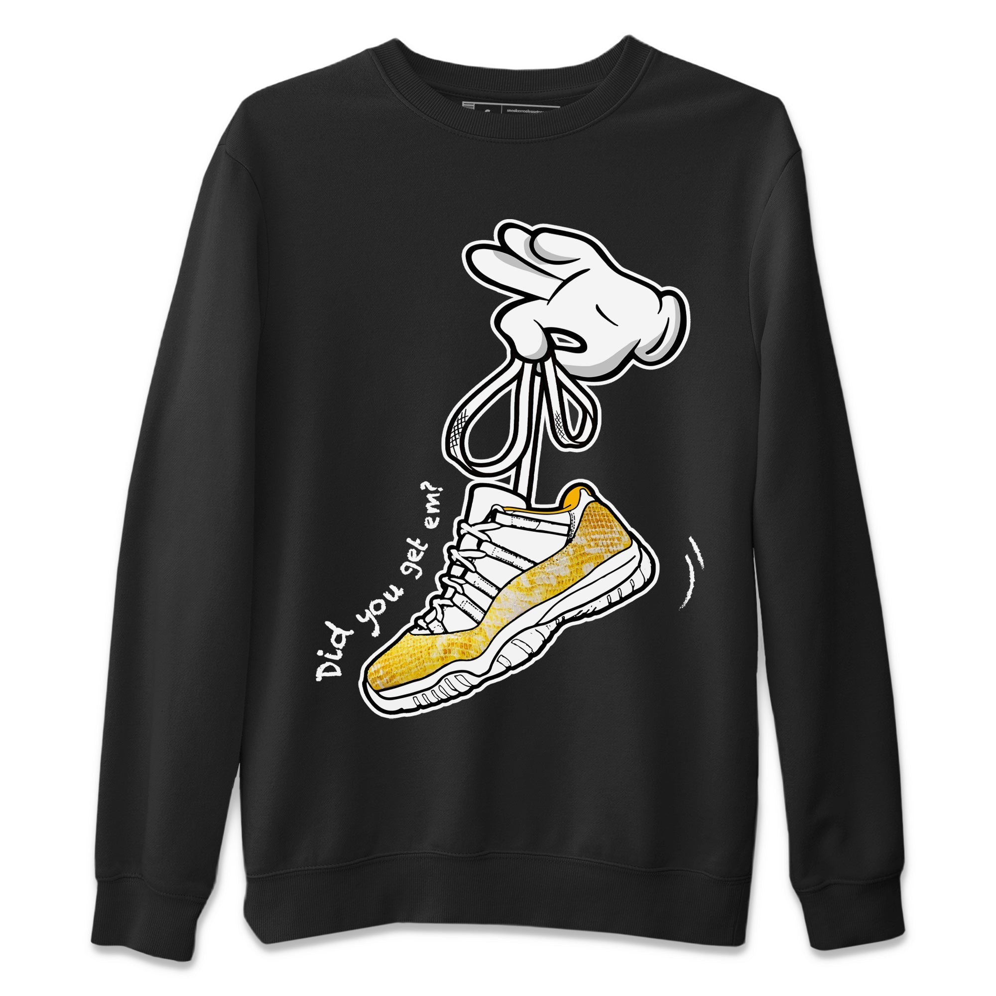 Cartoon Hands Unisex Tops - Air Jordan 11 Yellow Python