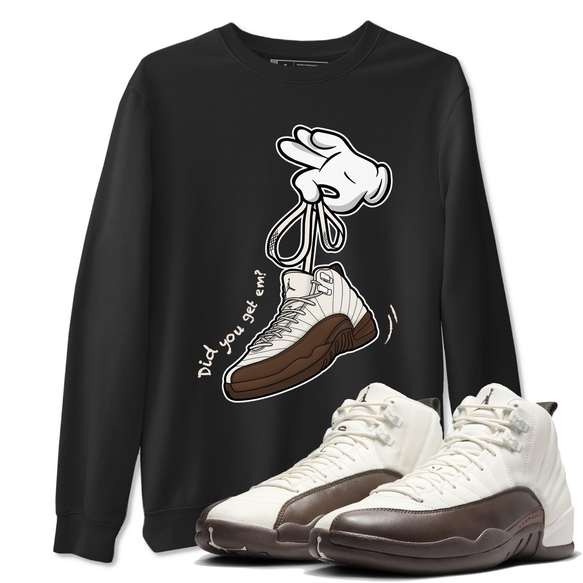 Cartoon Hands snkmatch Tees - Air Jordan 12 Baroque Brown