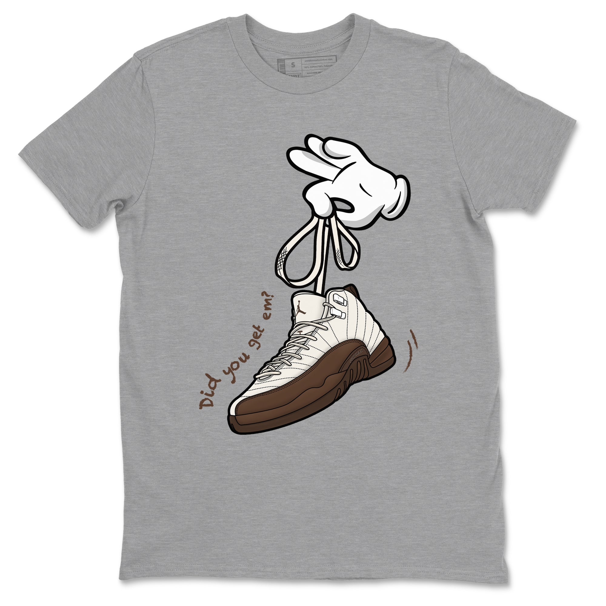 Cartoon Hands snkmatch Tees - Air Jordan 12 Baroque Brown