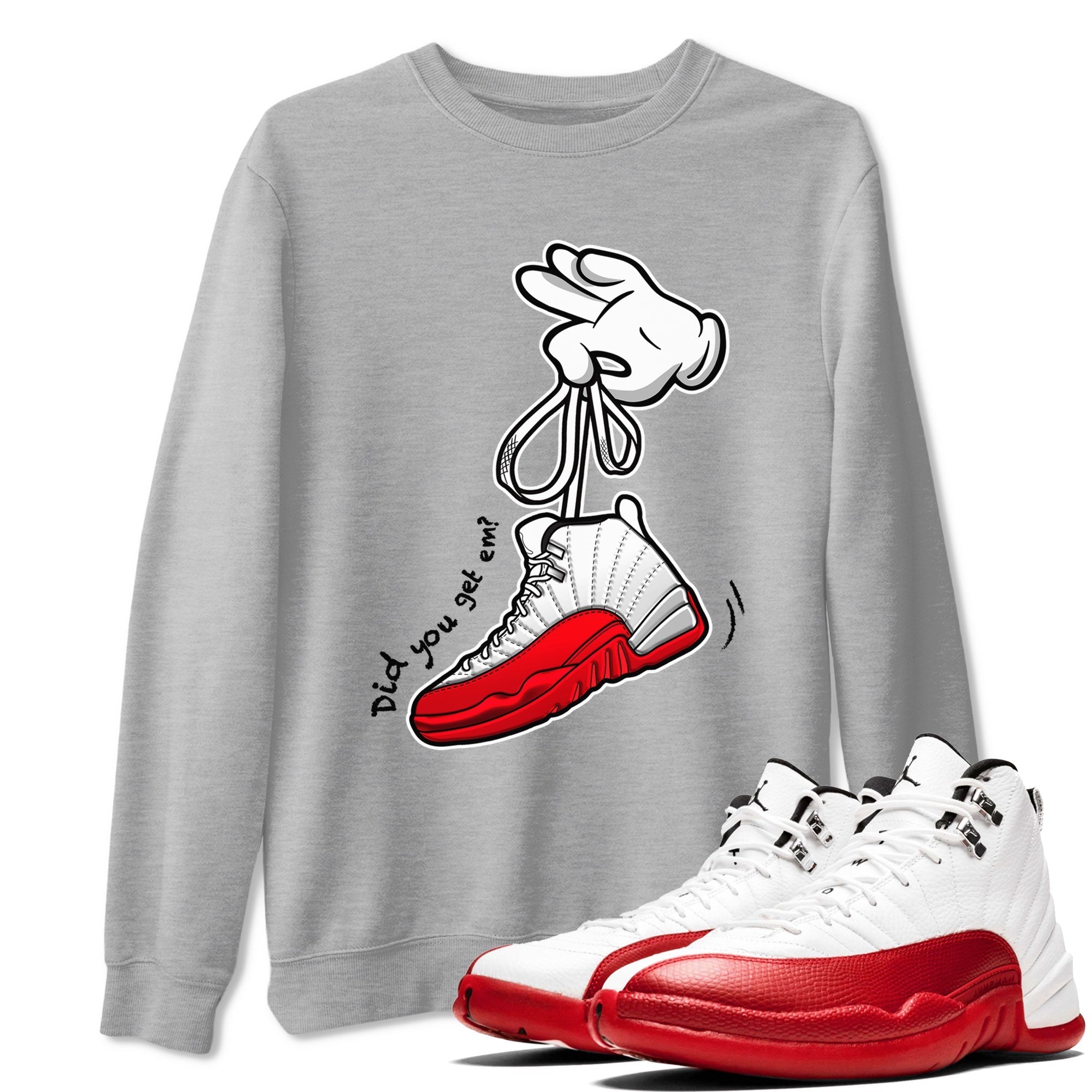 Cartoon Hands snkmatch Tee - Air Jordan 12 Cherry