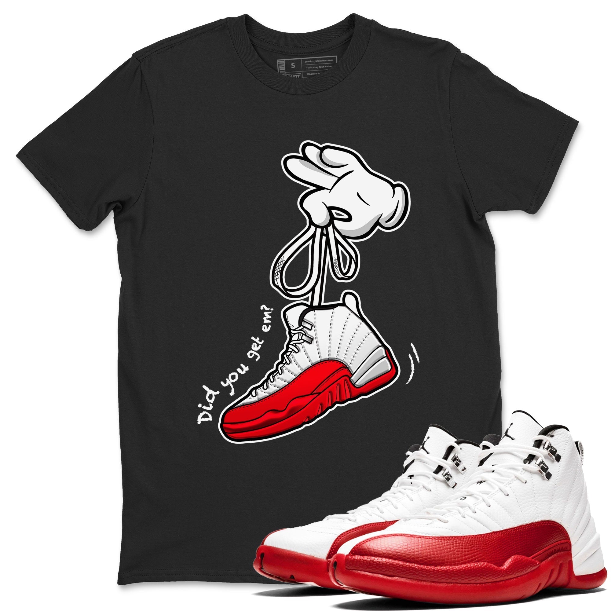 Cartoon Hands snkmatch Tee - Air Jordan 12 Cherry