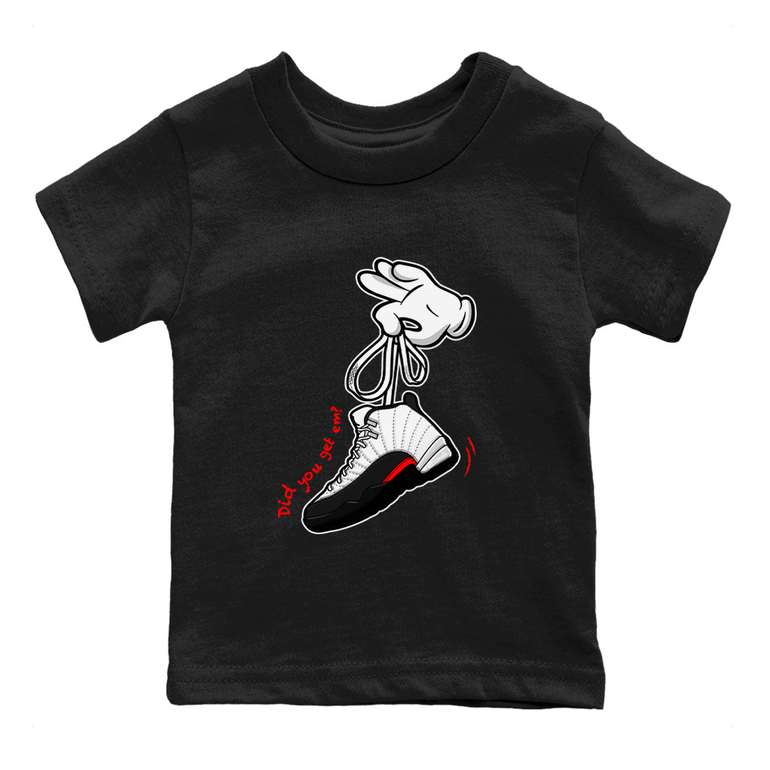 Cartoon Hands snkmatch Tees Kids - Air Jordan 12 Taxi Flip