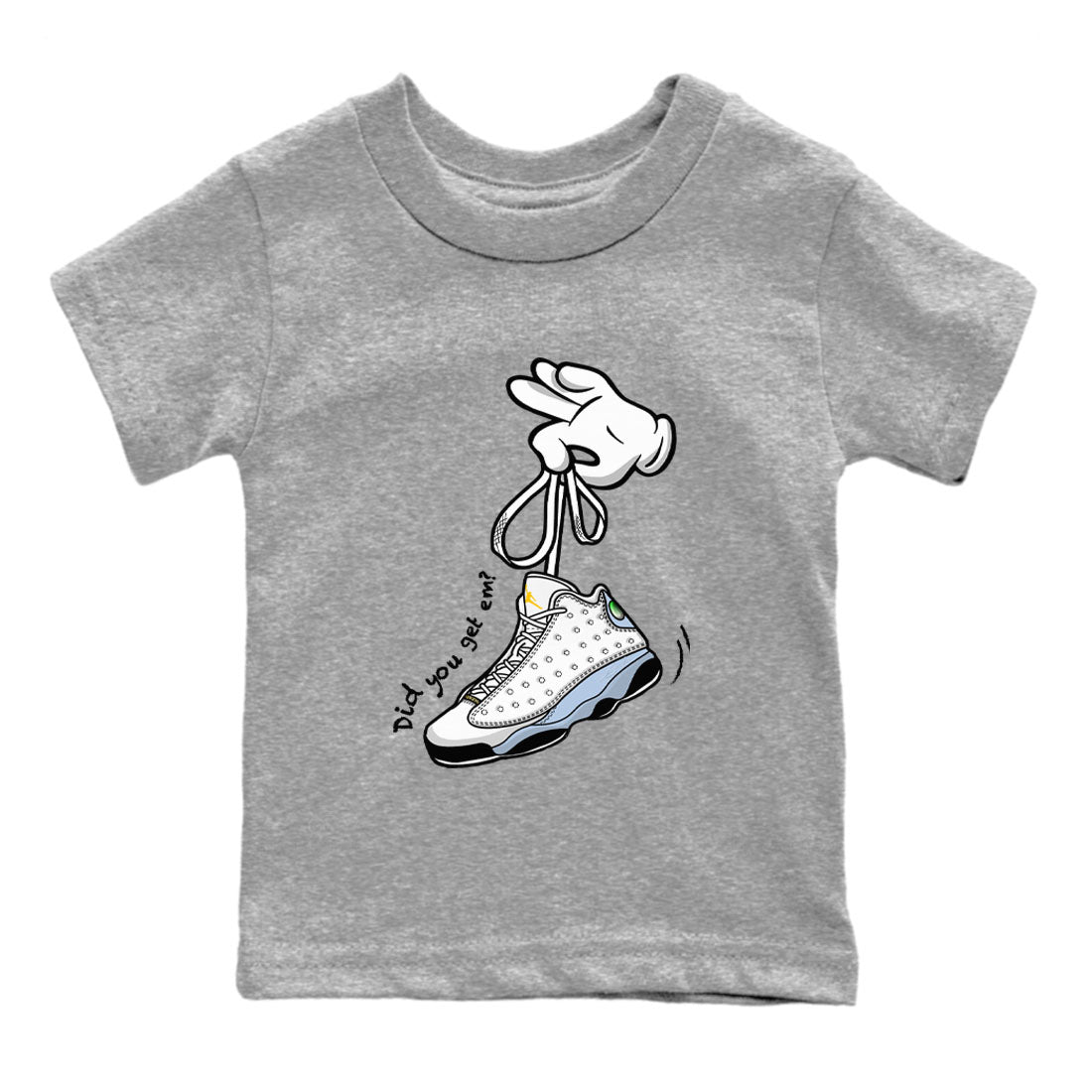 Cartoon Hands snkmatch Tees Kids - Air Jordan 13 Blue Grey