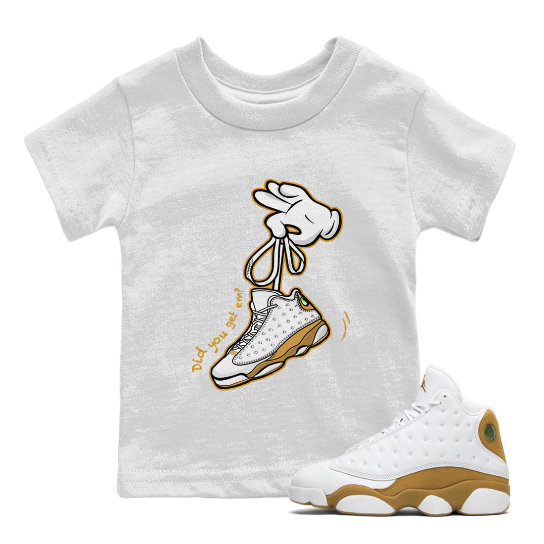 Cartoon Hands Kids Tops - Air Jordan 13 Wheat