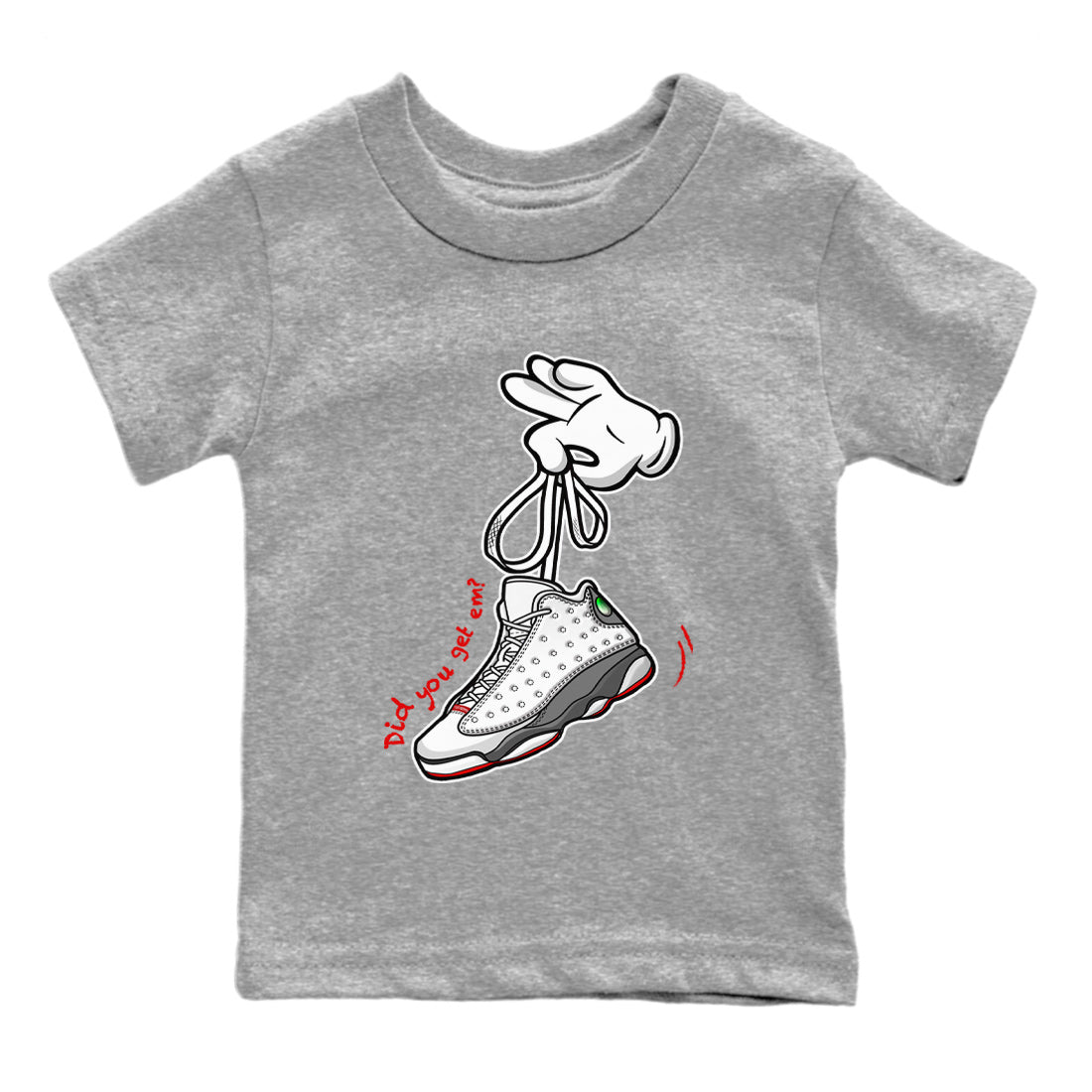 Cartoon Hands Kids Tops - Air Jordan 13 Wolf Grey