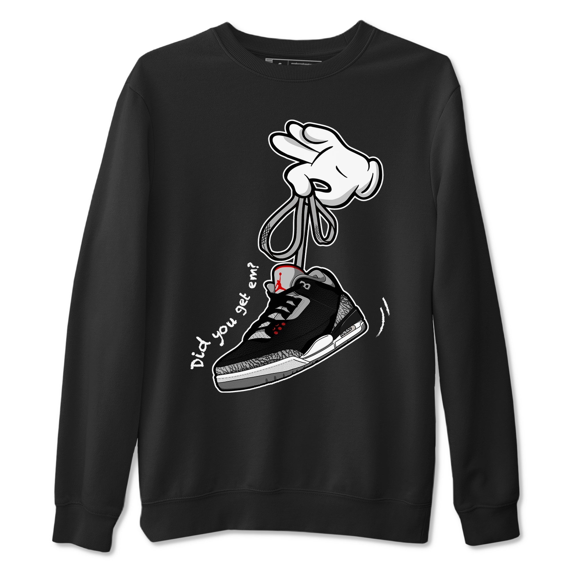 Cartoon Hands snkmatch Tees - Air Jordan 3 Black Cement