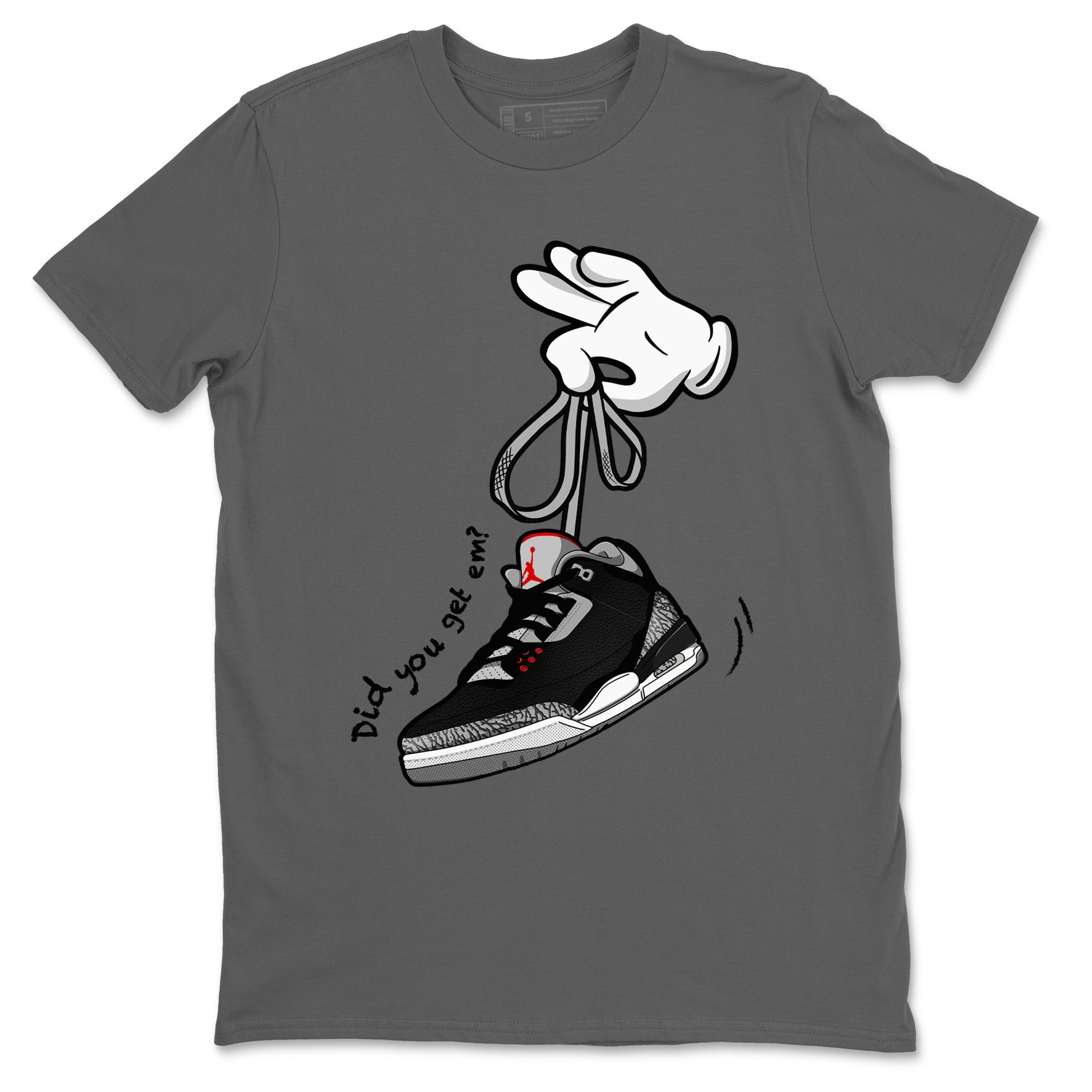 Cartoon Hands snkmatch Tees - Air Jordan 3 Black Cement