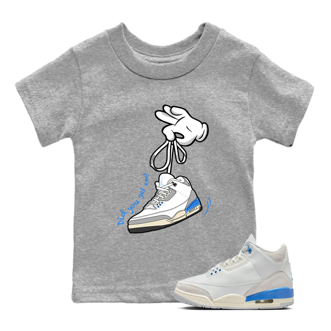 Cartoon Hands snkmatch Tees Kids - Air Jordan 3 Lucky Shorts