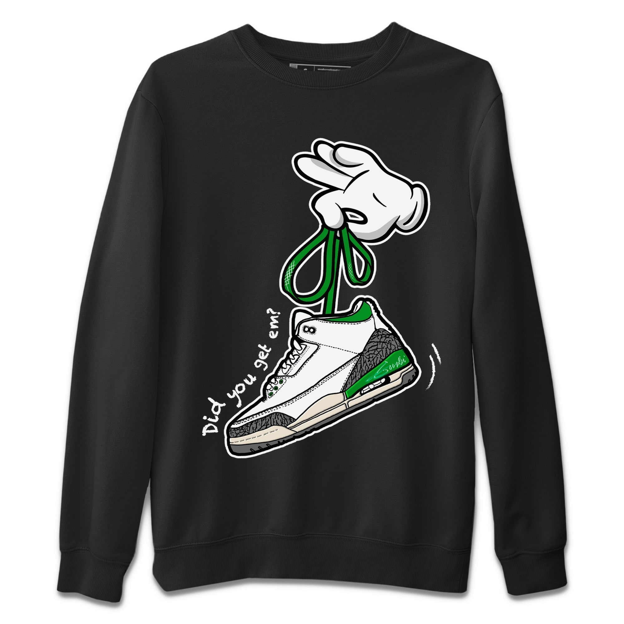 Cartoon Hands Unisex Tops - Air Jordan 3 Lucky Green