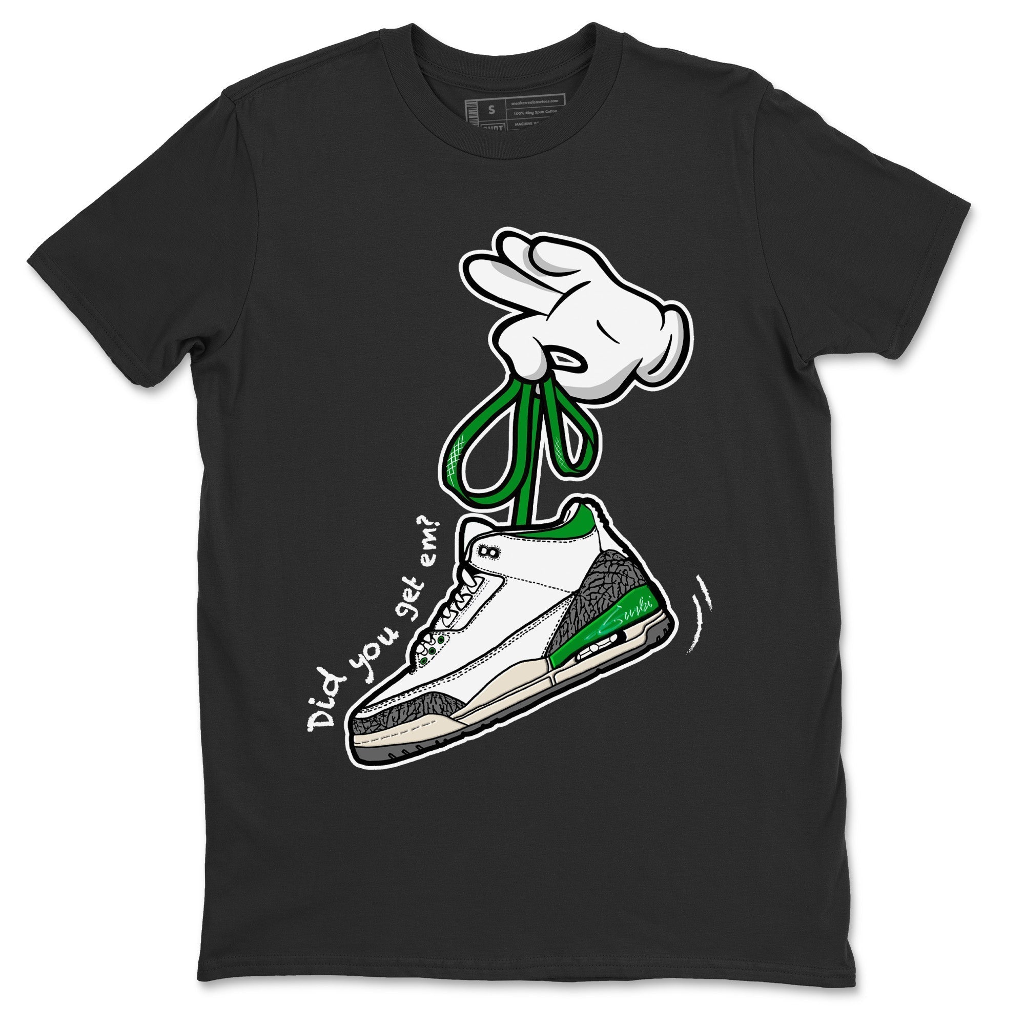 Cartoon Hands Unisex Tops - Air Jordan 3 Lucky Green