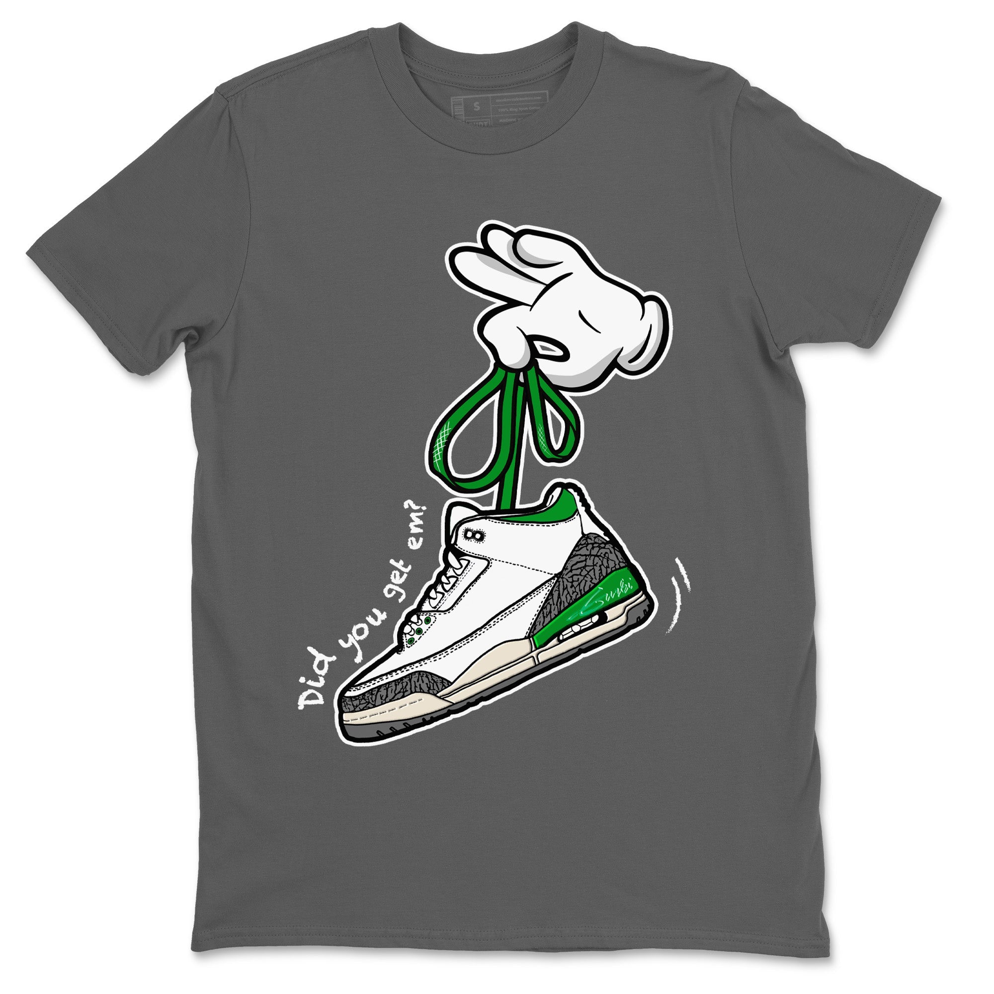 Cartoon Hands Unisex Tops - Air Jordan 3 Lucky Green