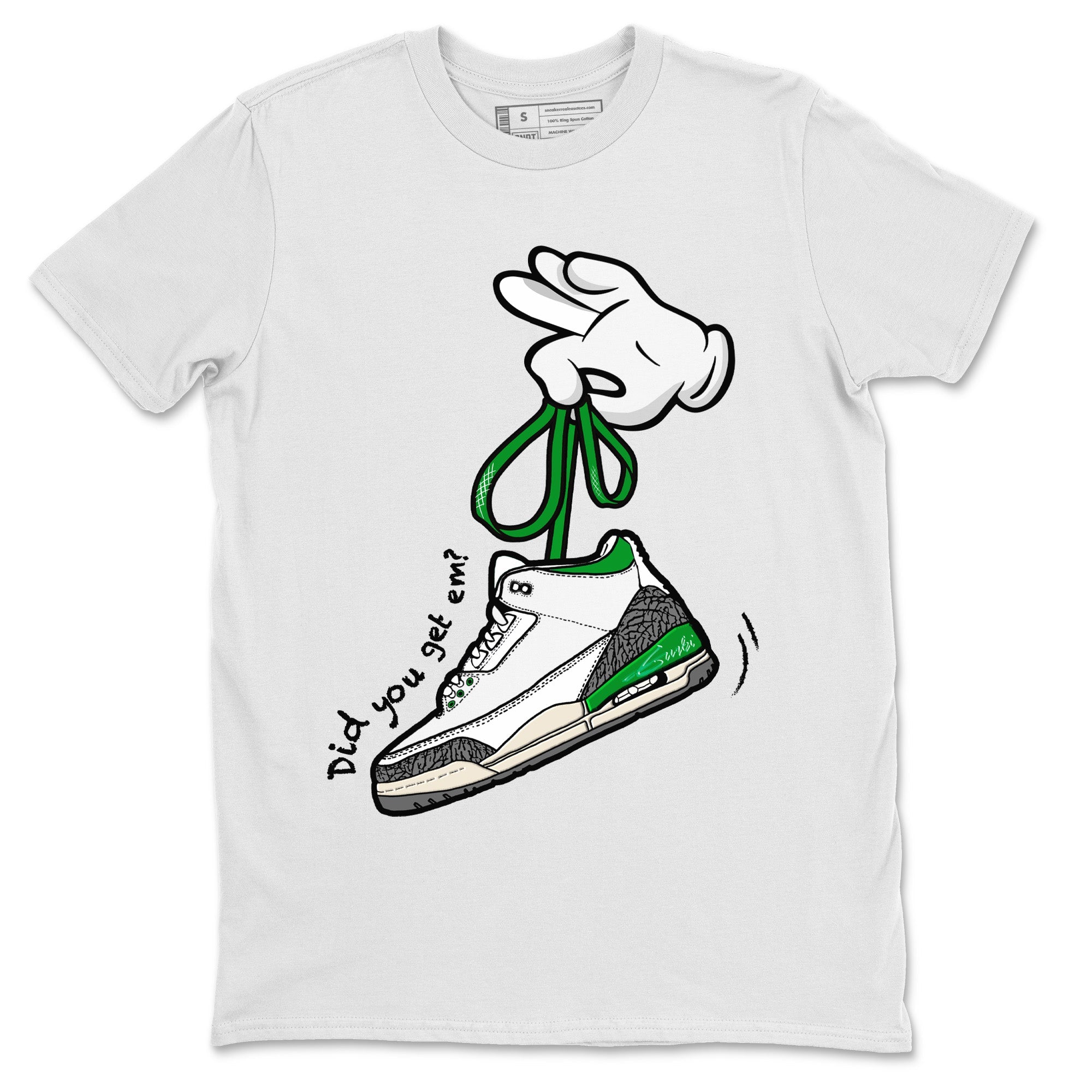Cartoon Hands Unisex Tops - Air Jordan 3 Lucky Green