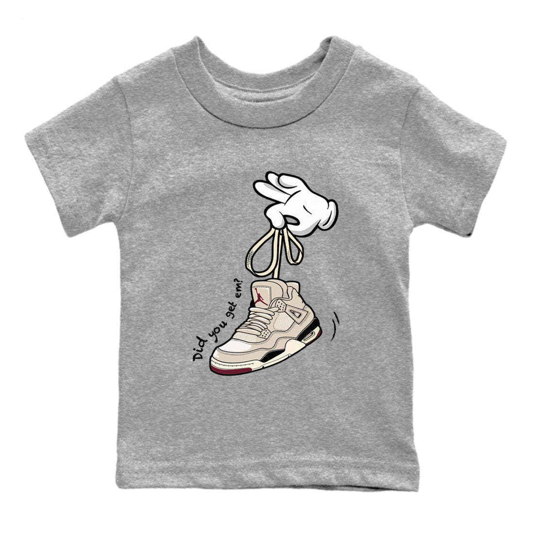Cartoon Hands snkmatch Tees Kids - Air Jordan 4 A Ma Maniere x Fossil Stone