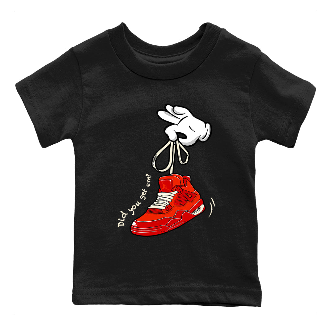 Cartoon Hands snkmatch Tees Kids - Air Jordan 4 Brick By Brick