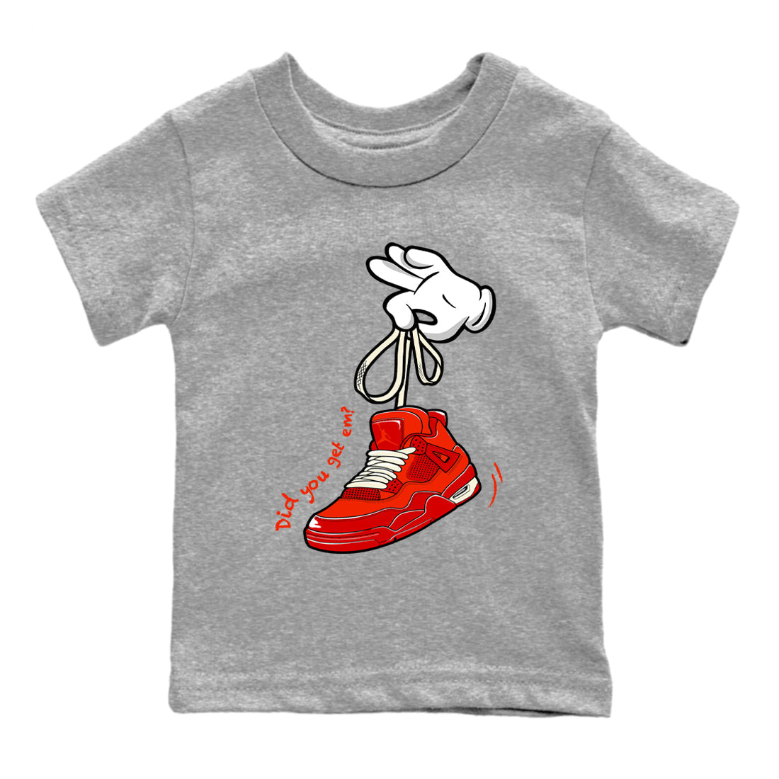 Cartoon Hands snkmatch Tees Kids - Air Jordan 4 Brick By Brick