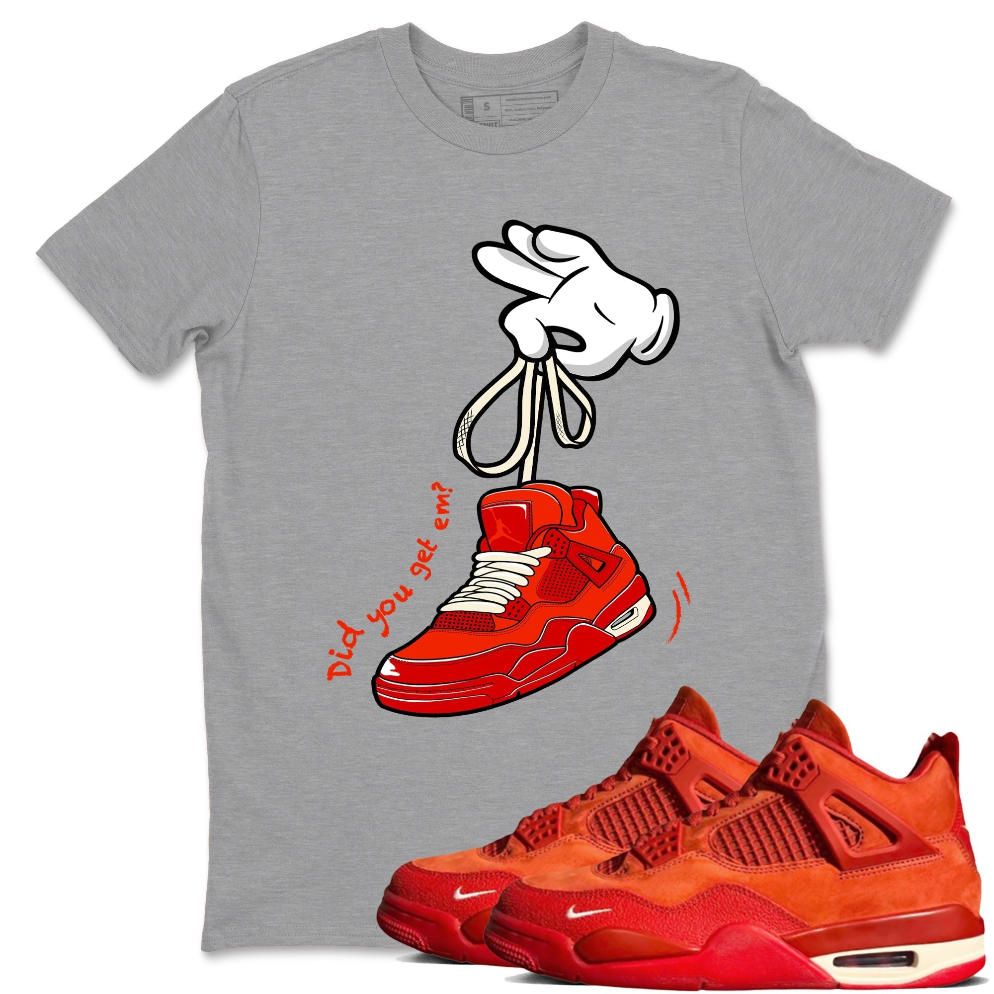 Cartoon Hands snkmatch Tees - Air Jordan 4 Brick By Brick