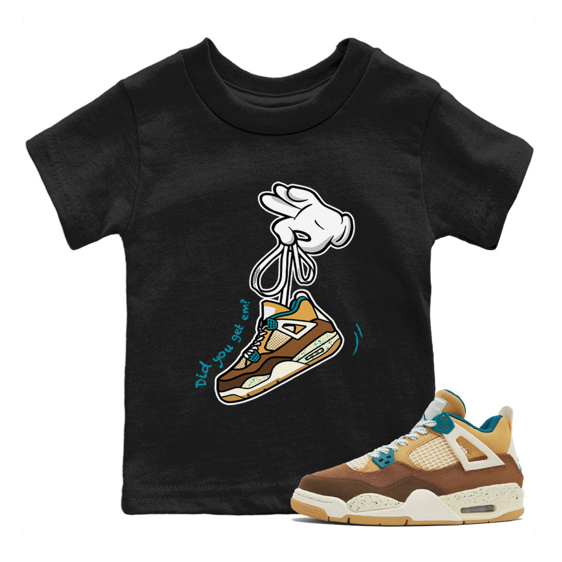 Cartoon Hands snkmatch Tee Kids - Air Jordan 4 Cacao Wow