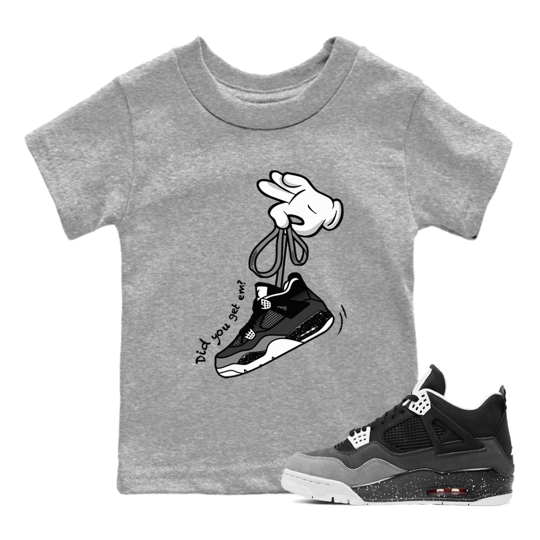 Cartoon Hands snkmatch Tees Kids - Air Jordan 4 Fear