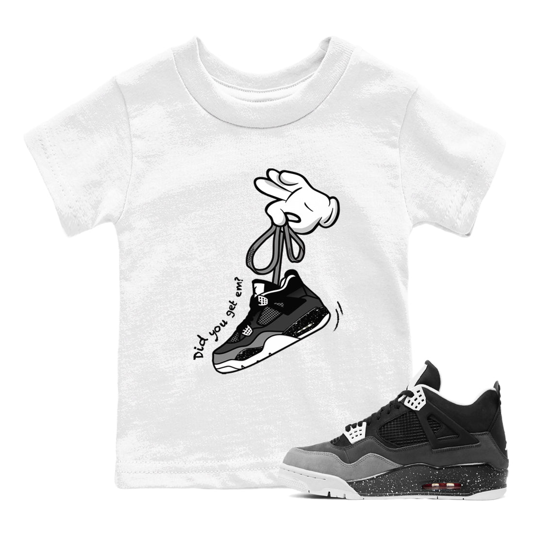 Cartoon Hands snkmatch Tees Kids - Air Jordan 4 Fear