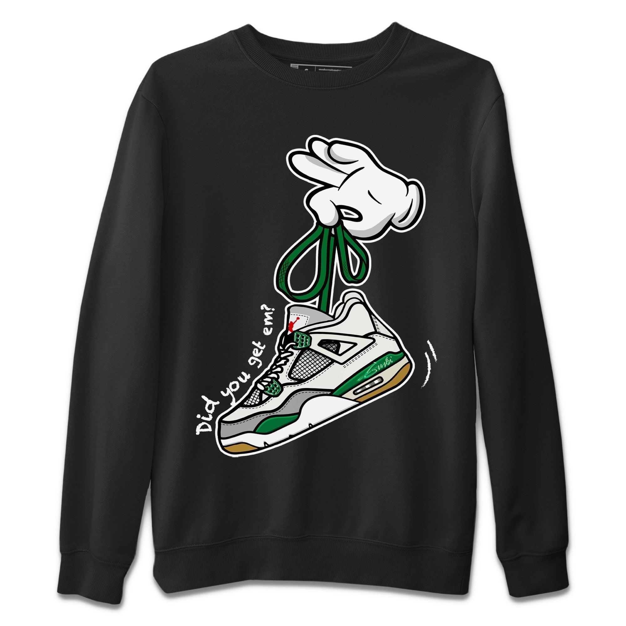 Cartoon Hands Unisex Tops - Air Jordan 4 Pine Green