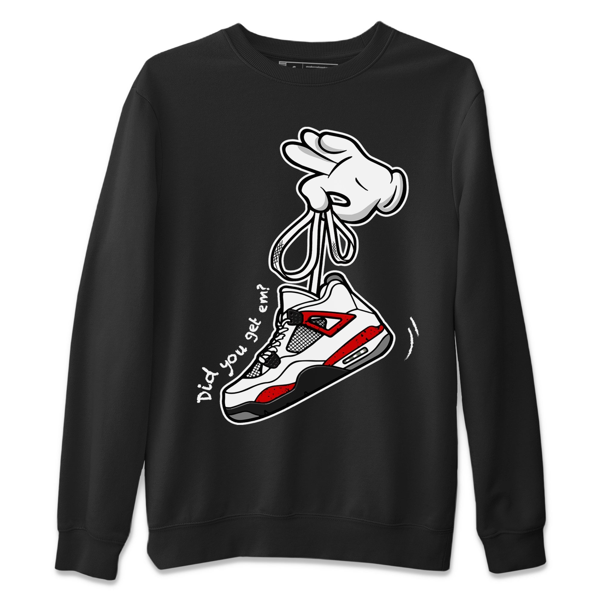 Cartoon Hands Unisex Tops - Air Jordan 4 Red Cement