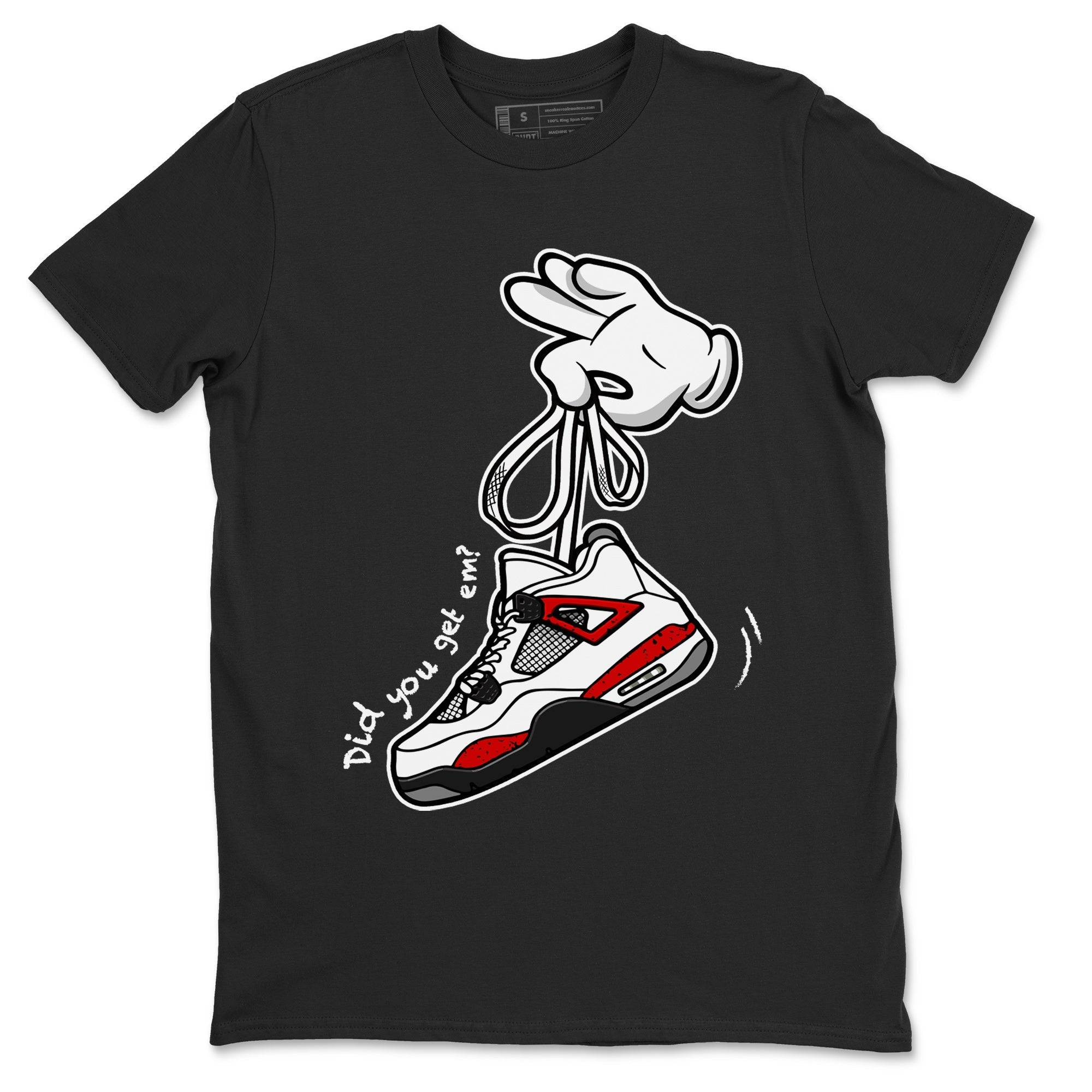 Cartoon Hands Unisex Tops - Air Jordan 4 Red Cement