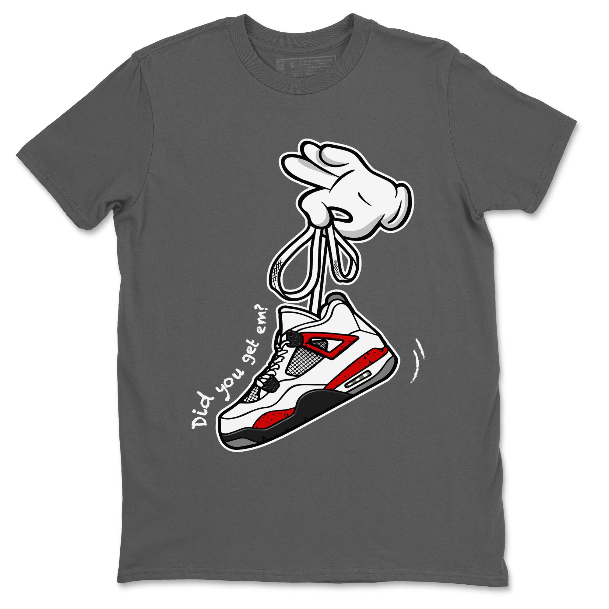 Cartoon Hands Unisex Tops - Air Jordan 4 Red Cement