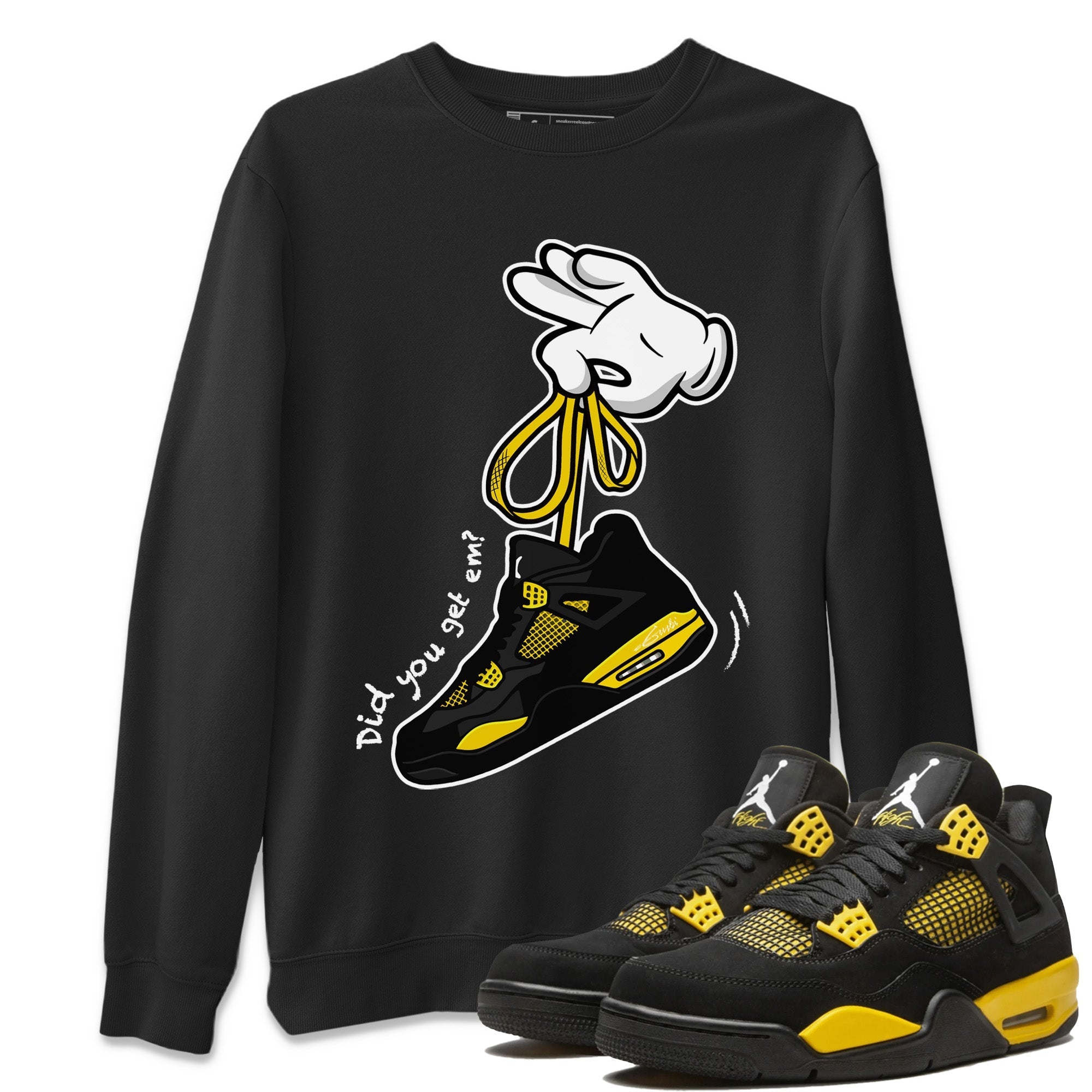 Cartoon Hands Unisex Tops - Air Jordan 4 Thunder